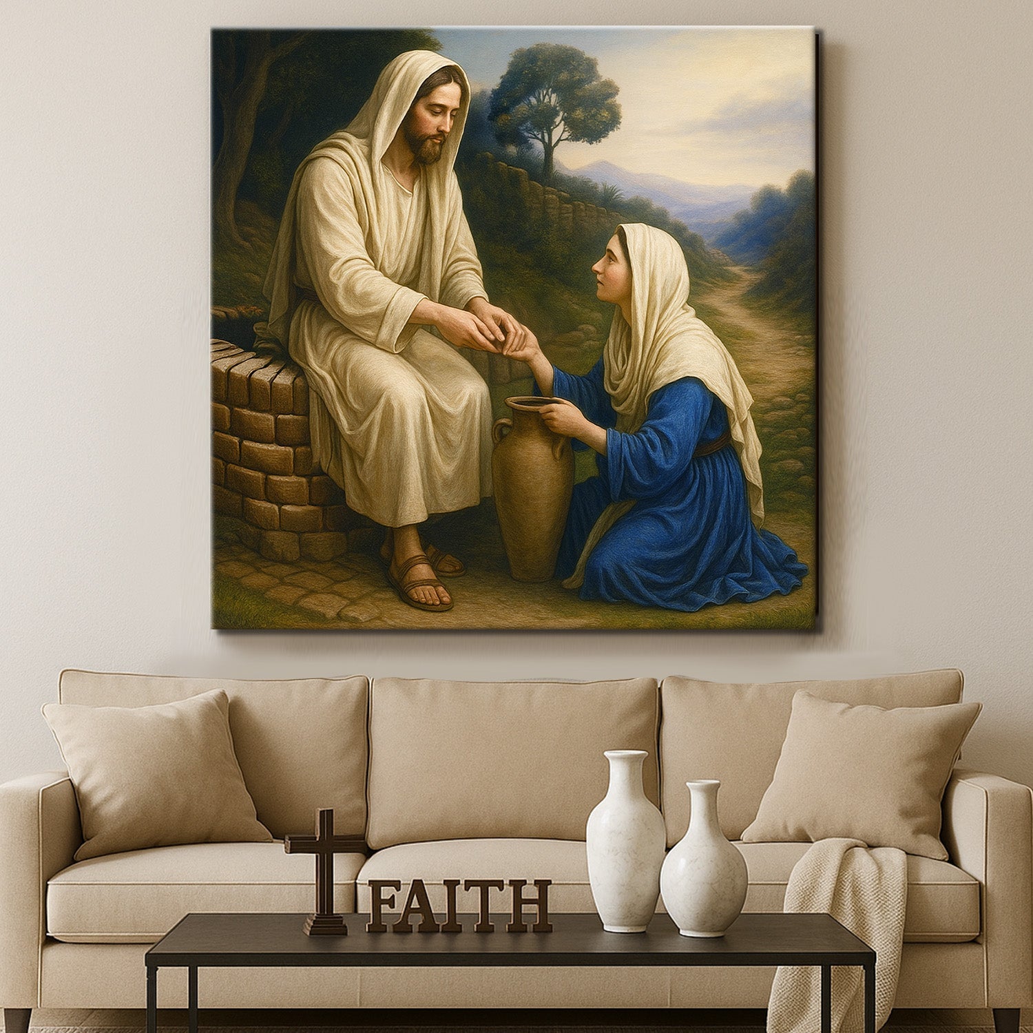 Kuyu Başındaki Samaritan İnanç Duvar Sanatı