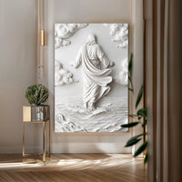 3D Minimalist Jesus Walking on Water Wall Art