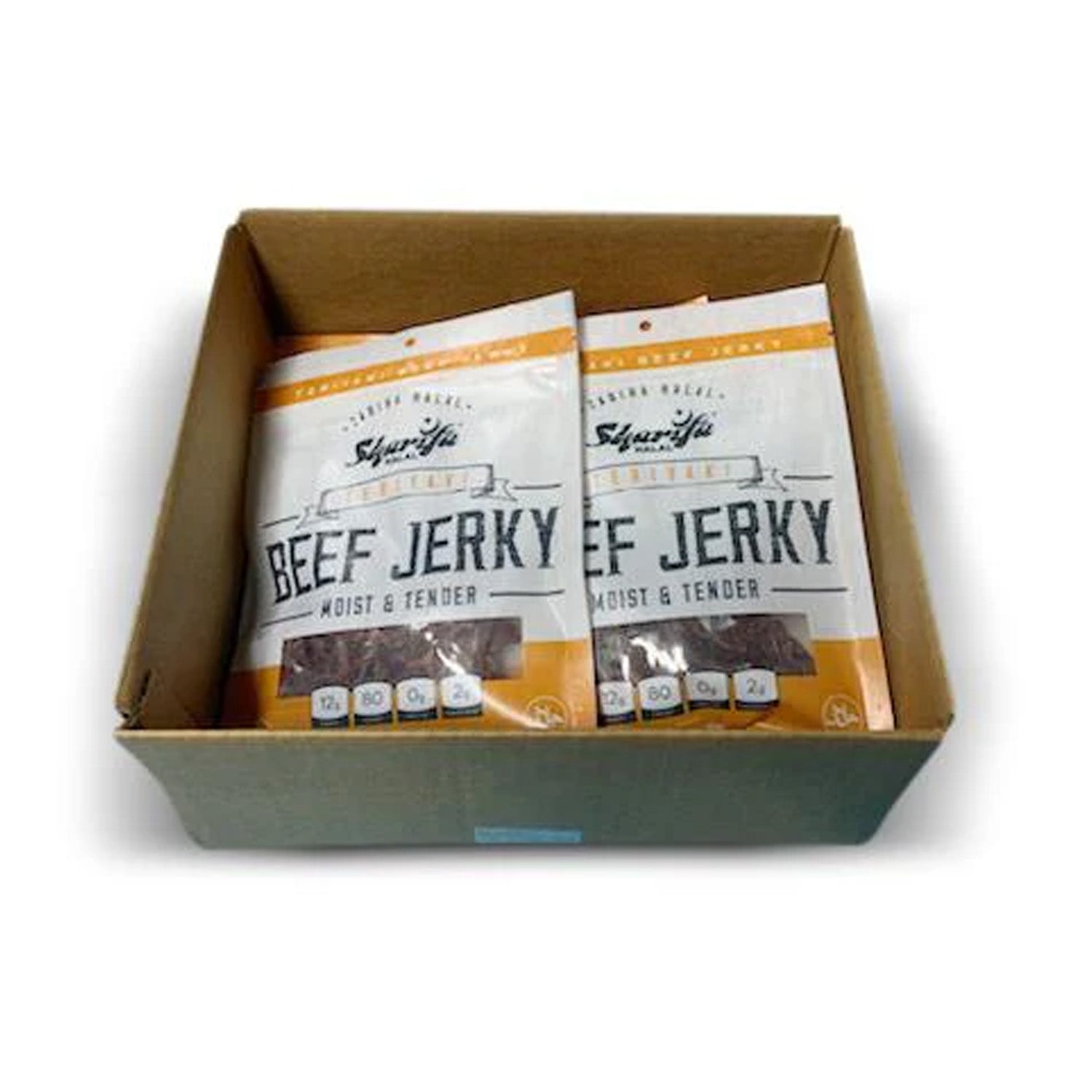 SHARIFA HALAL BEEF JERKY, TERIYAKI, (1 CASE) (12-2.85 OZ. BAGS) – GREAT EVERYDAY HALAL JERKY BEEF MEAT SNACK, 100 % REAL ZABIHA HALAL BEEF, 12G OF PROTEIN, 80 CALORIES, 0G TRANS FAT, & 2G OF CARBOHYDRATES