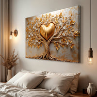 Golden Tree Heart Wall Art