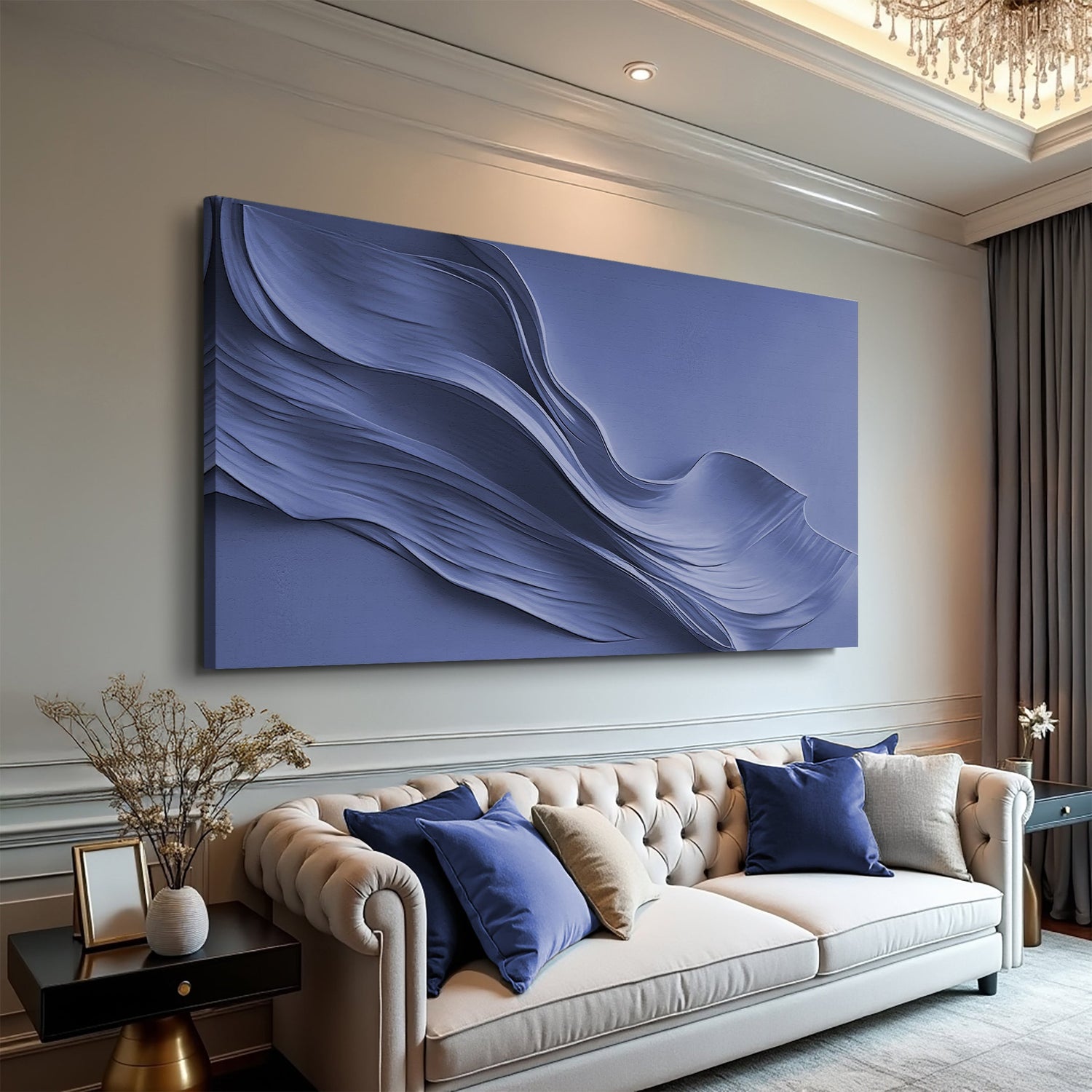 Gece Yarısı Lacivert Minimalist Duvar Sanatı