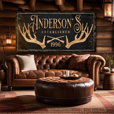 Personalized Family Antler Sign II