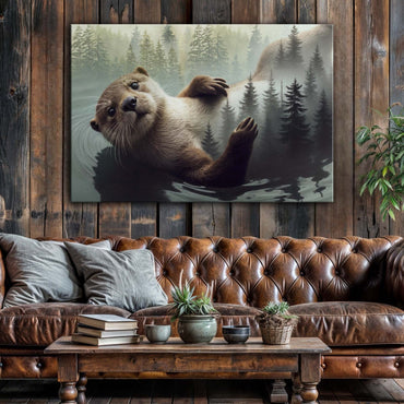 Otter Double Exposure Wall Art