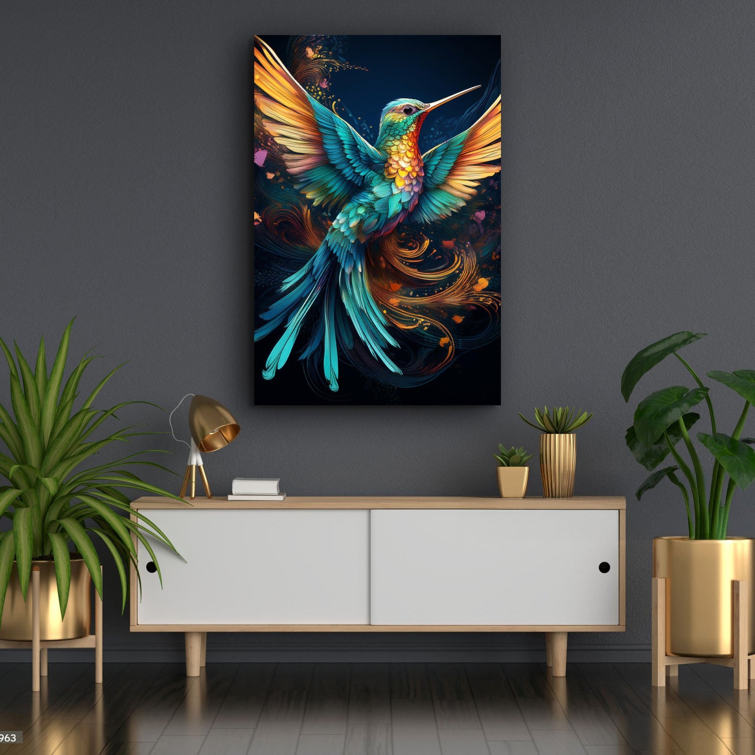 Humming Bird Abstract Wall Art II