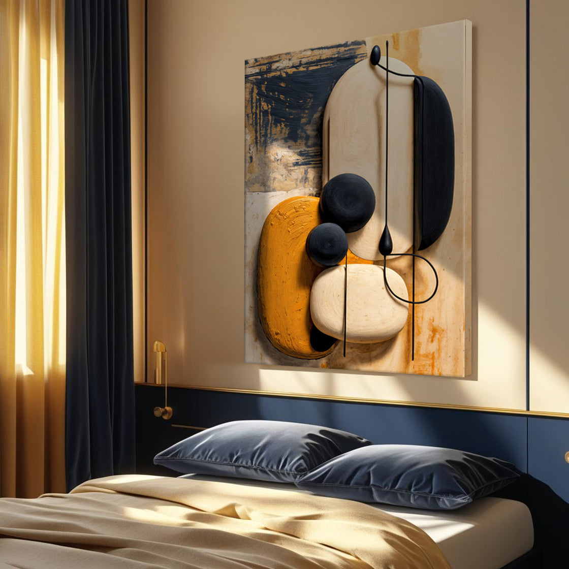 Turuncu Soyut Uyum Duvar Sanatı