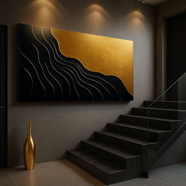 Black And Gold Minimalist Abstract IX