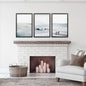 Navy Blue Surfing Wall Art. Set of 3 Prints