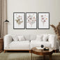 Set of 3 Beige and Purple Wildflower Posters