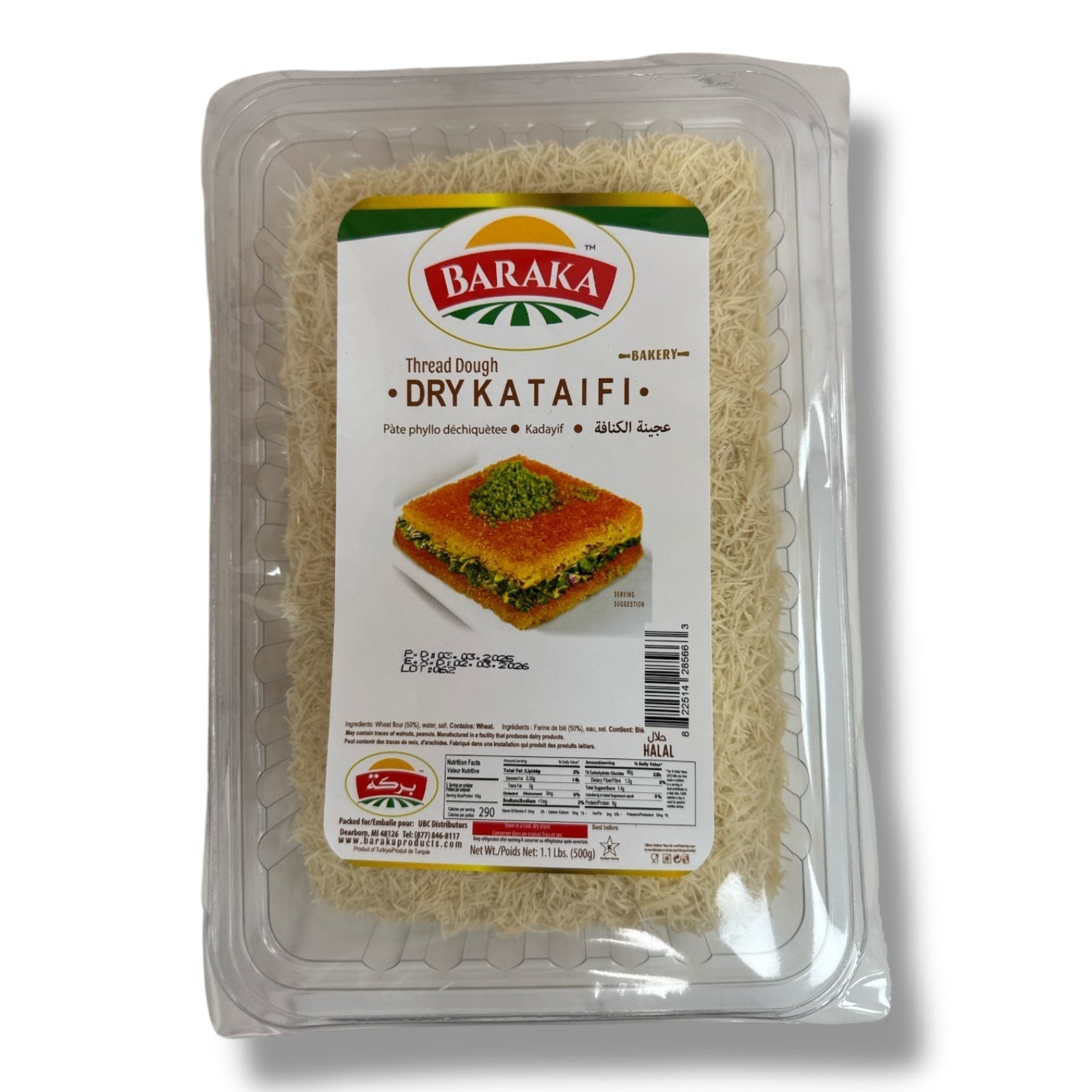 Baraka Dry Kataifi Dough 500g – Authentic Middle Eastern Dessert Dough for Kunafa & Pastries
