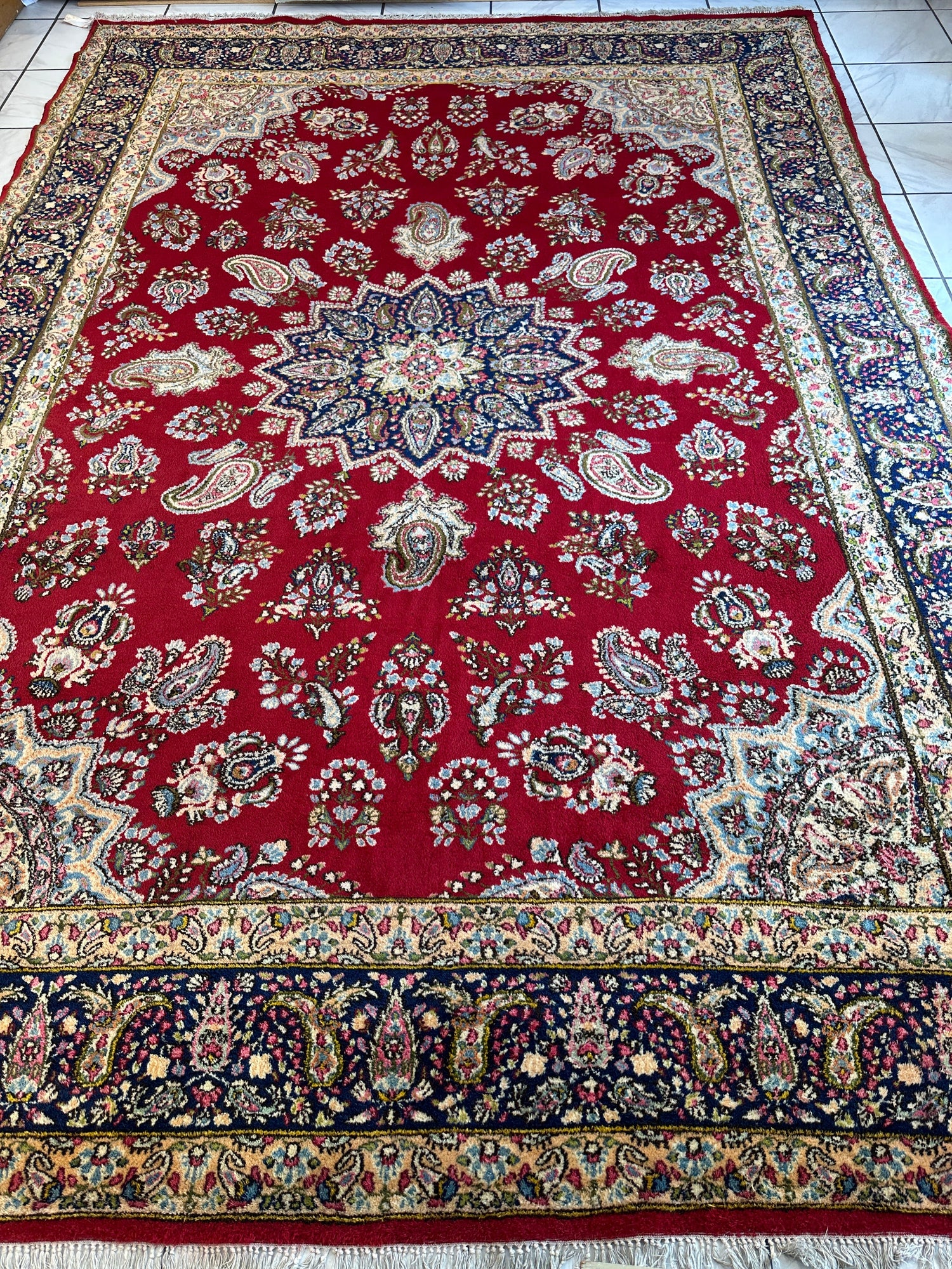 Vintage Kirman Persian Rug | 9’9” x 14’ | Thick Full-Pile Wool | Circa 1960 | K2029