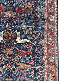 Hand-Knotted Afghani Bidjar Ghazni Wool Rug – 6'7" x 9'10" – Elegant Floral Design