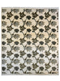 Hand-Knotted Indian Rug - 7'11" x 9'9" - Wool - Floral Pattern - Elegant Beige and Green Design