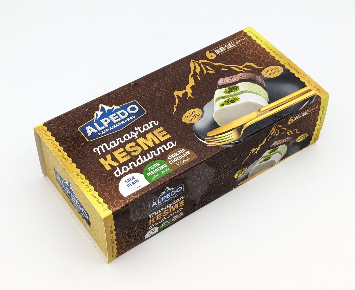 Alpedo Ice Cream Plain&Pistachio&Chocolate 600g