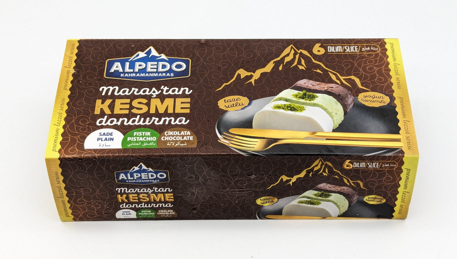 Alpedo Ice Cream Plain&Pistachio&Chocolate 600g