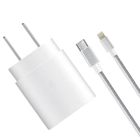 Fast Adaptive Wall Charger, Adapter, 25W for iPhone 13, 13 Pro, 12,12 Pro,12 Mini, X, XR, XS, iPad, Ultra Fast with 3' Cable