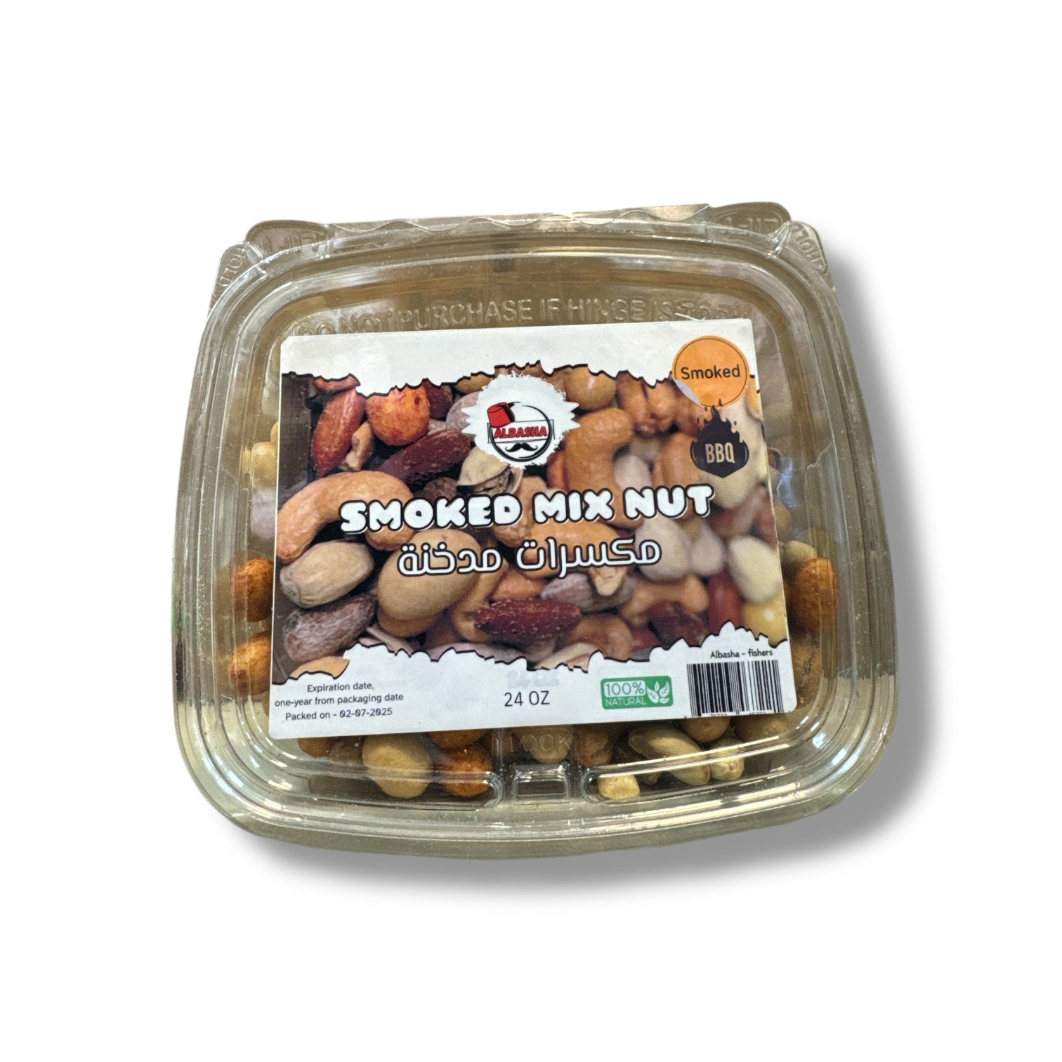 Albasha Smoked Mixed Nuts 24 Oz | Premium Roasted Nut Blend with Authentic BBQ Flavor