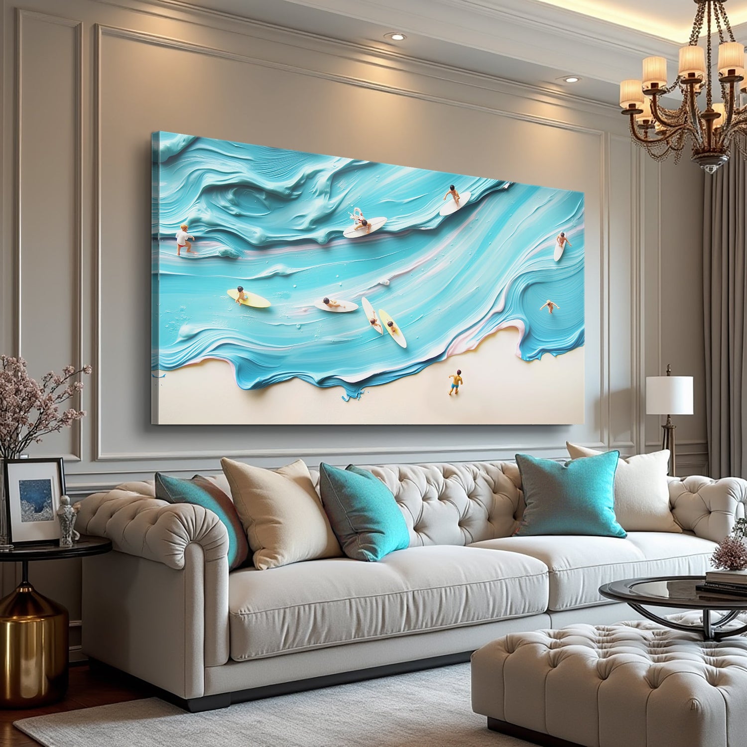 Soyut Hava Görünümü Plaj Duvar Sanatı