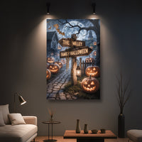 Personalized Family Name Street Sign Halloween Wall Art