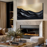 Black and Gold Minimalist Abstract Wall Art II