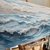 Ocean Embrace Impasto Wall Art