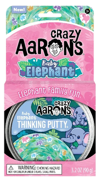 Crazy Aaron's Thinking Putty- Baby Elephant (4" tin)