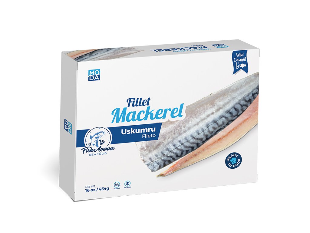 Moda Frozen Mackerel, Fillet (Uskumru Fileto), 16oz (454g)