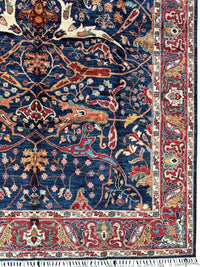Hand-Knotted Afghani Bidjar Ghazni Wool Rug – 6'7" x 9'10" – Elegant Floral Design
