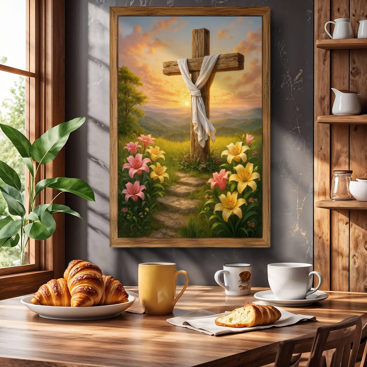 Cross and Flowers Faith Wall Art II