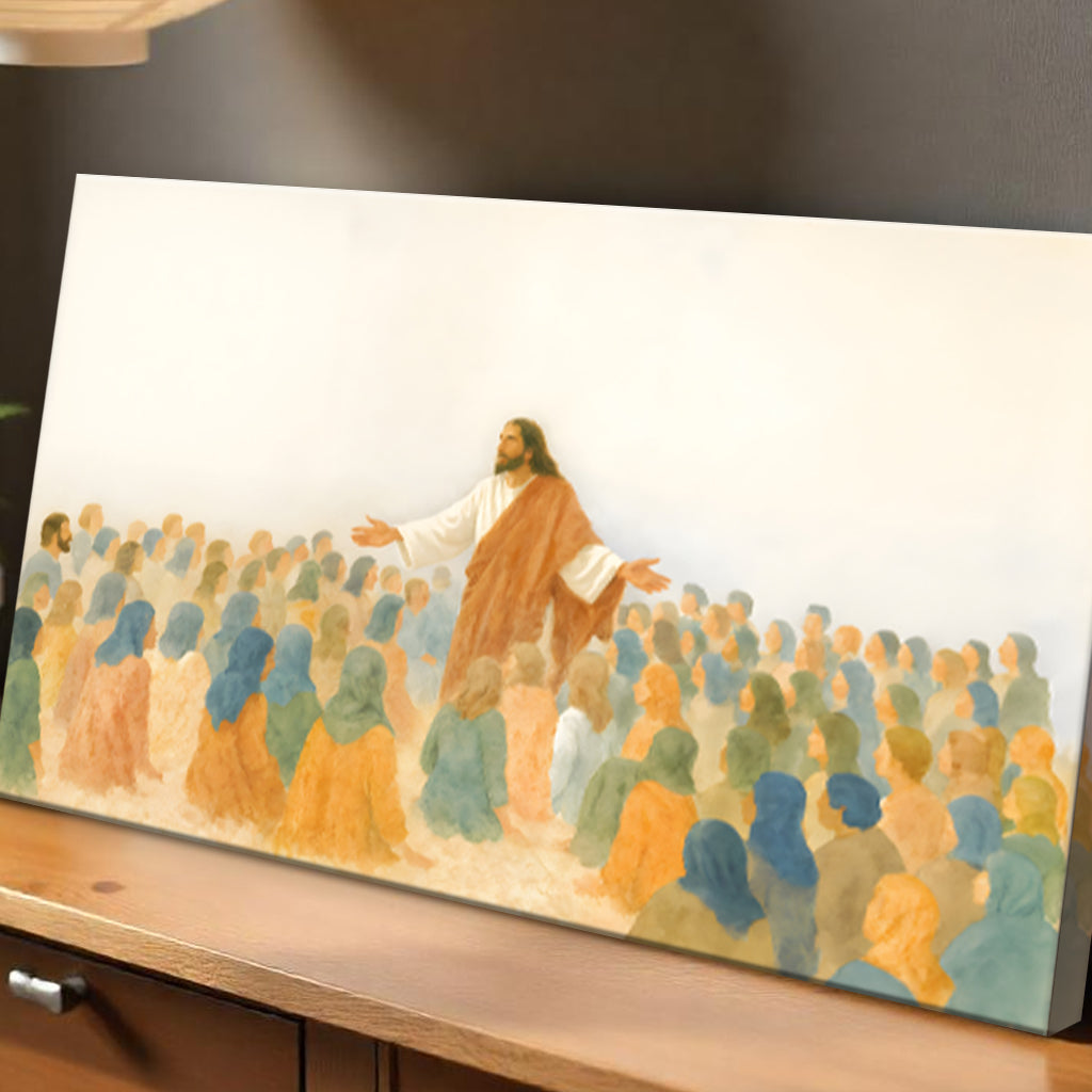 Jesus Speaking To Crowd Faith Wall Art