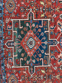 KARAJA Persian Antique Heriz Rug  4'9" x 6'