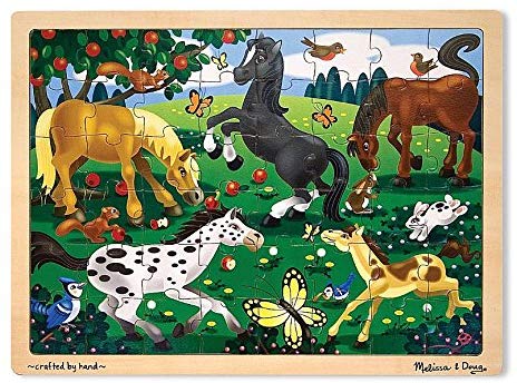 Melissa & Doug Frolicking Horses Wooden Jigsaw Puzzle (48 pcs)