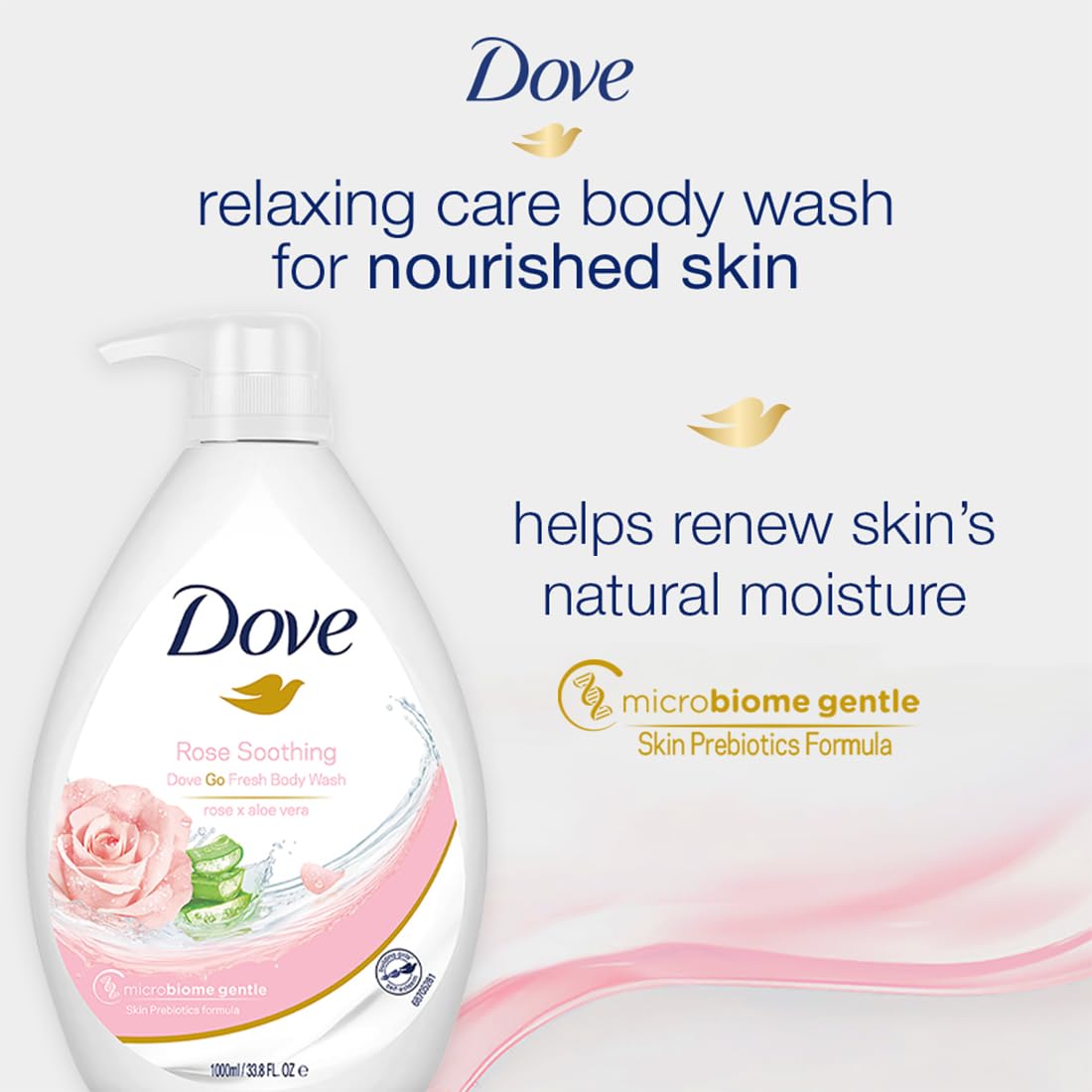 Dove Soothing Rose & Aloe Vera Body Wash 1Litre
