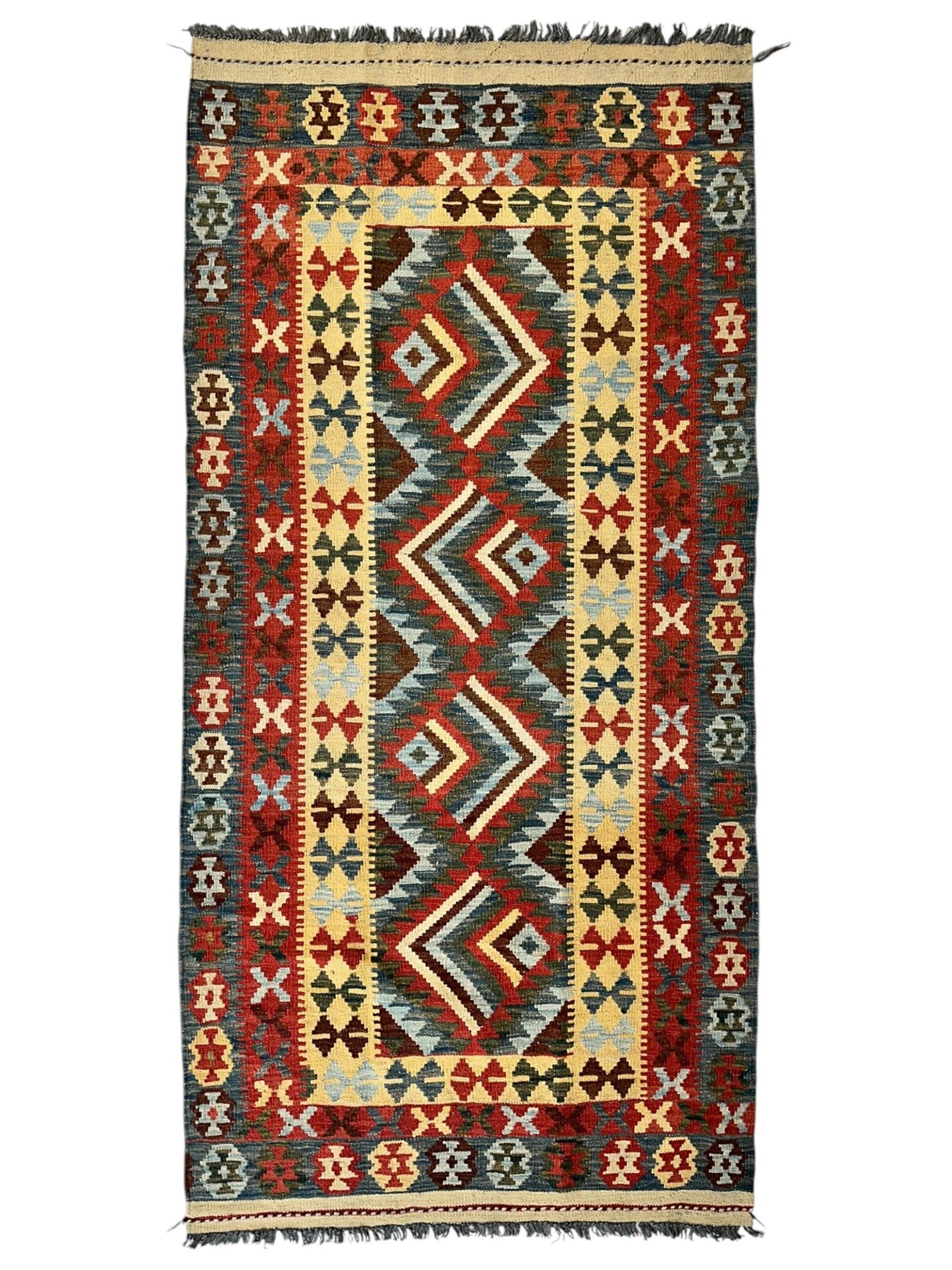 Afghani Maimana Kilim Wide Runner Rug 3’3” x 6’8”