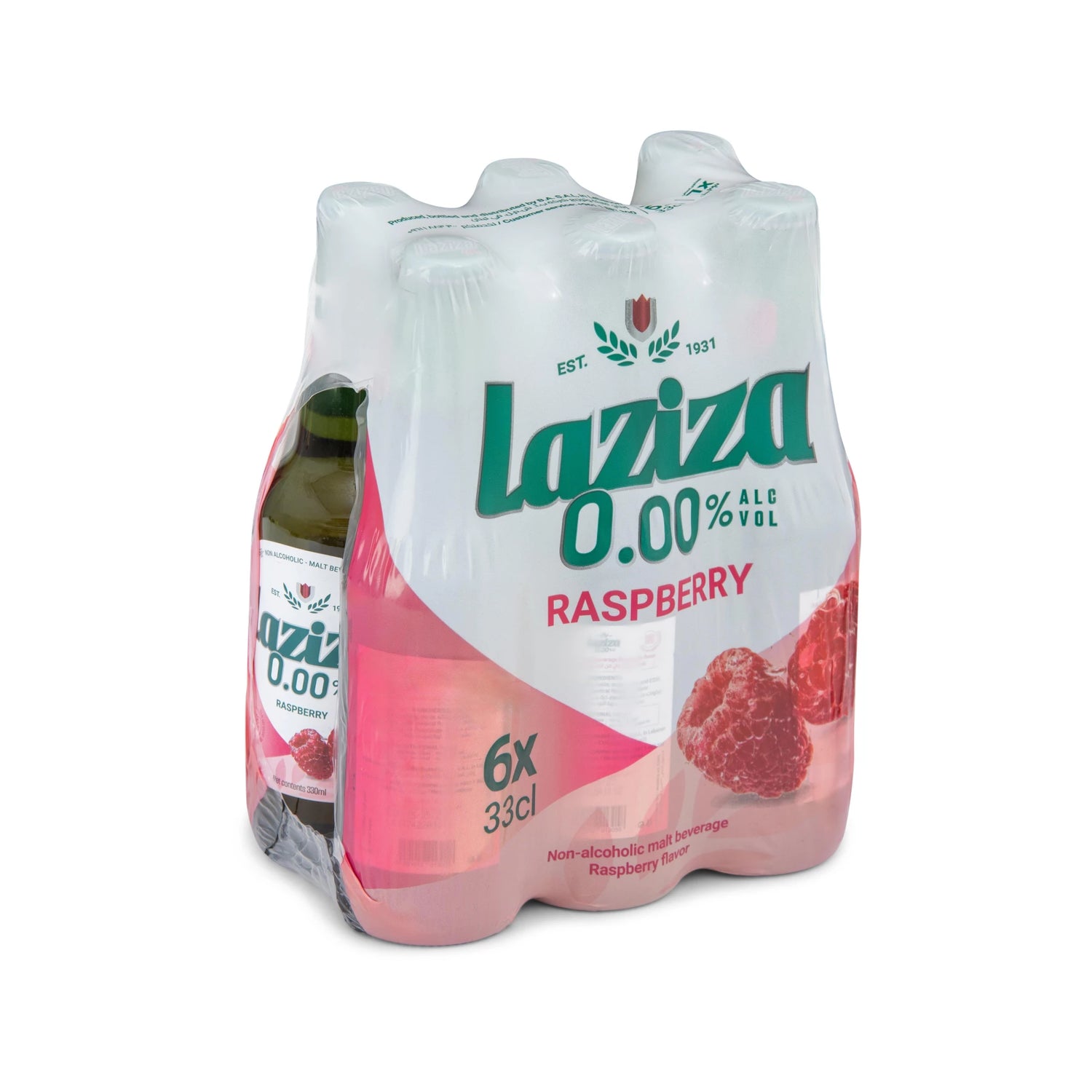 Laziza Maltdrink Raspberry 6*330Ml