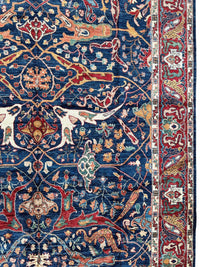 Hand-Knotted Afghani Bidjar Ghazni Wool Rug – 6'7" x 9'10" – Elegant Floral Design