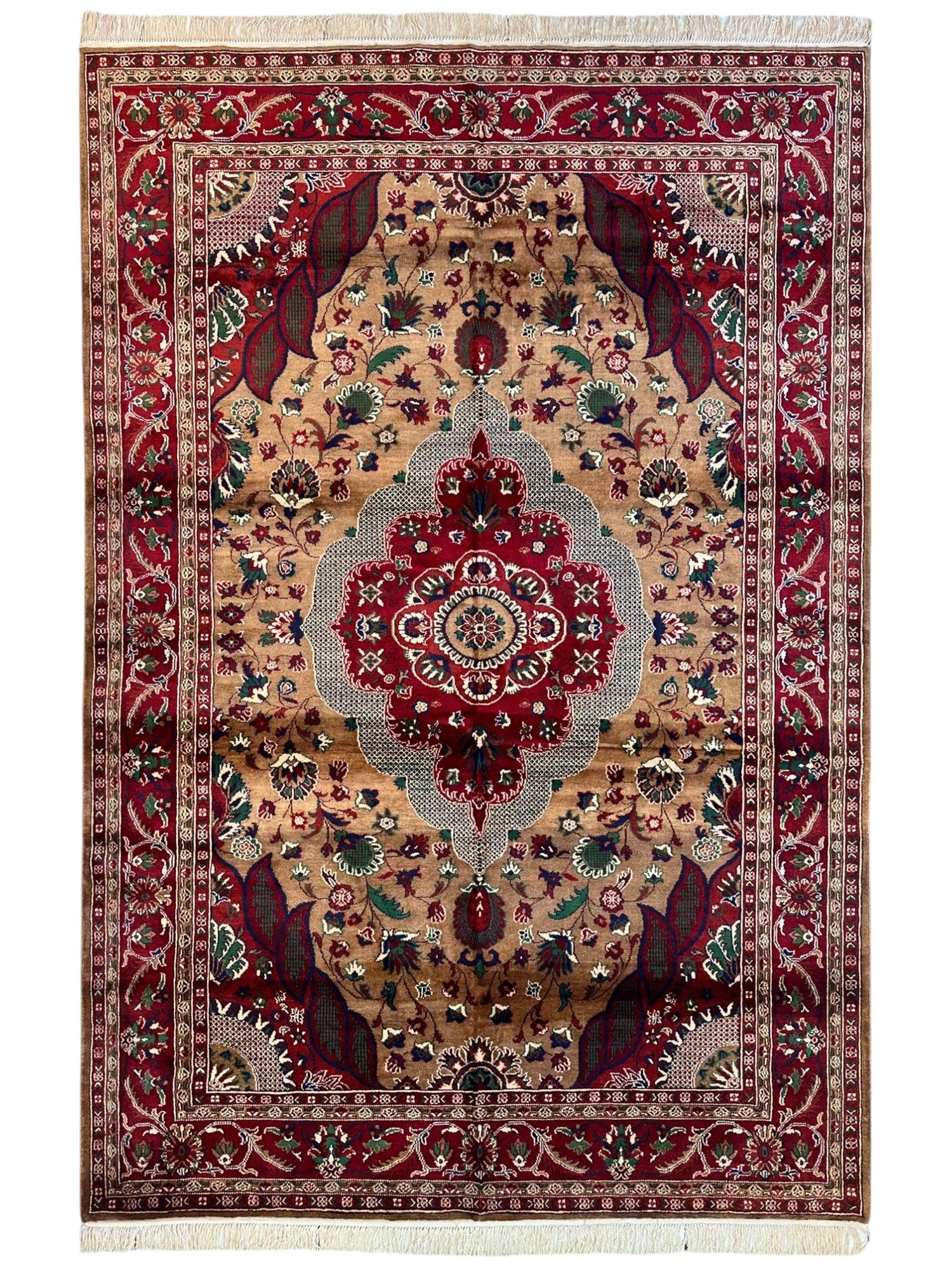 Hand-Knotted Afghan Garden Design Rug – 6’6” x 9’6”