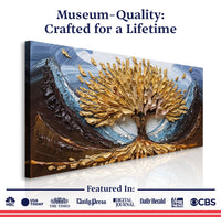 Golden Resilience Impasto Wall Art