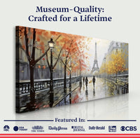 Parisian Rain Cityscape Impasto Wall Art