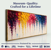 Rainbow Cascade Impasto Wall Art