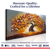 Golden Autumn Impasto Wall Art