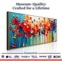 Colorful Petals Impasto Wall Art