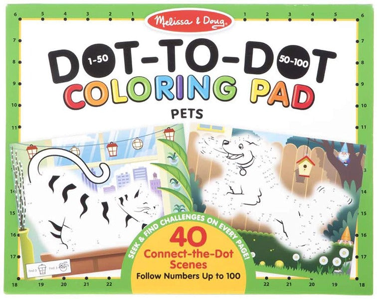 123 Dot-to-Dot Coloring Pads - Pets