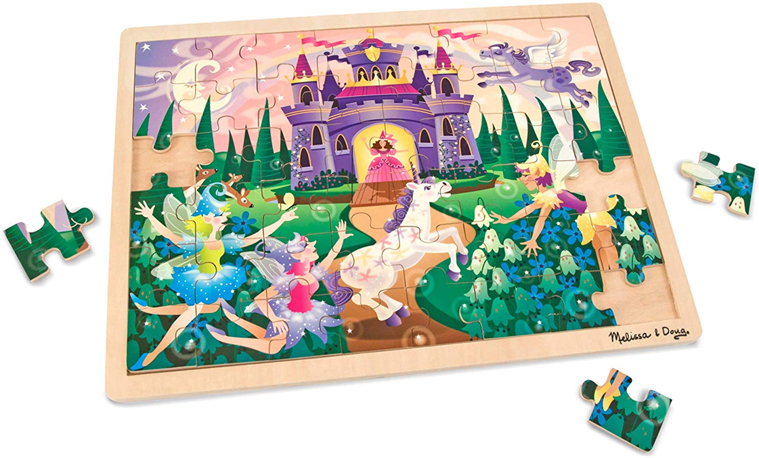 Melissa & Doug Fairy Fantasy Wooden Jigsaw Puzzle With Storage Tray (48 pcs, Great Gift for Girls and Boys - Best for 4, 5 and 6 Year Olds)
