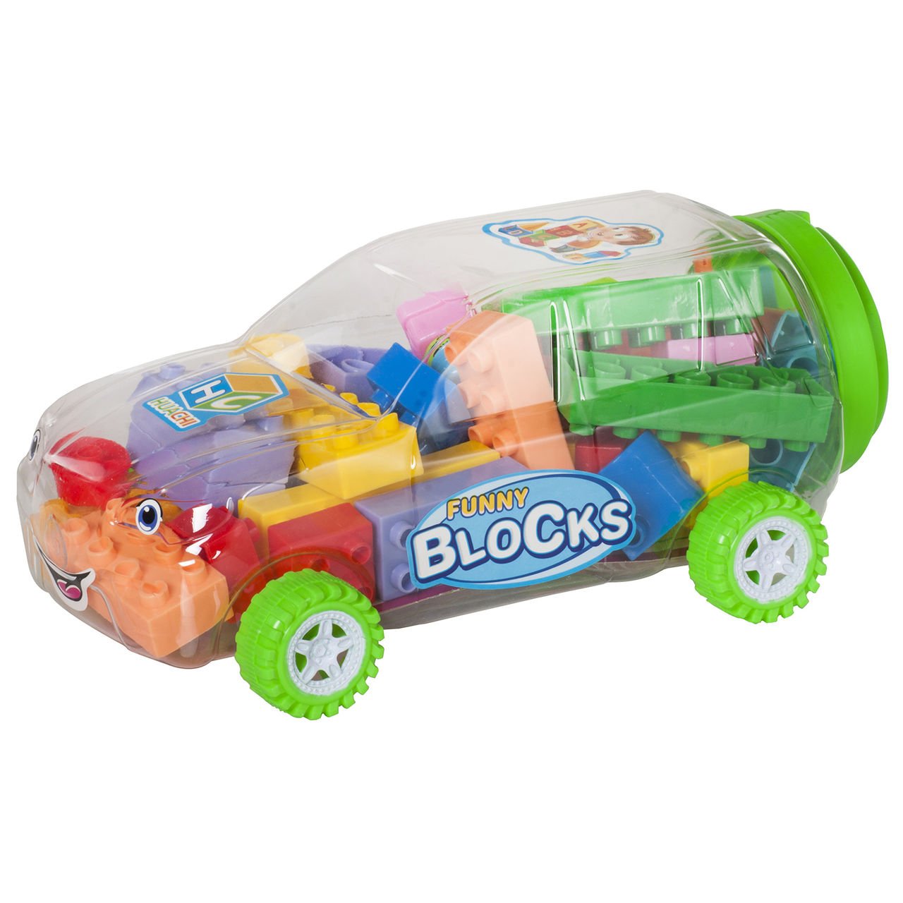 Funny Building Blocks in Car Shape Container