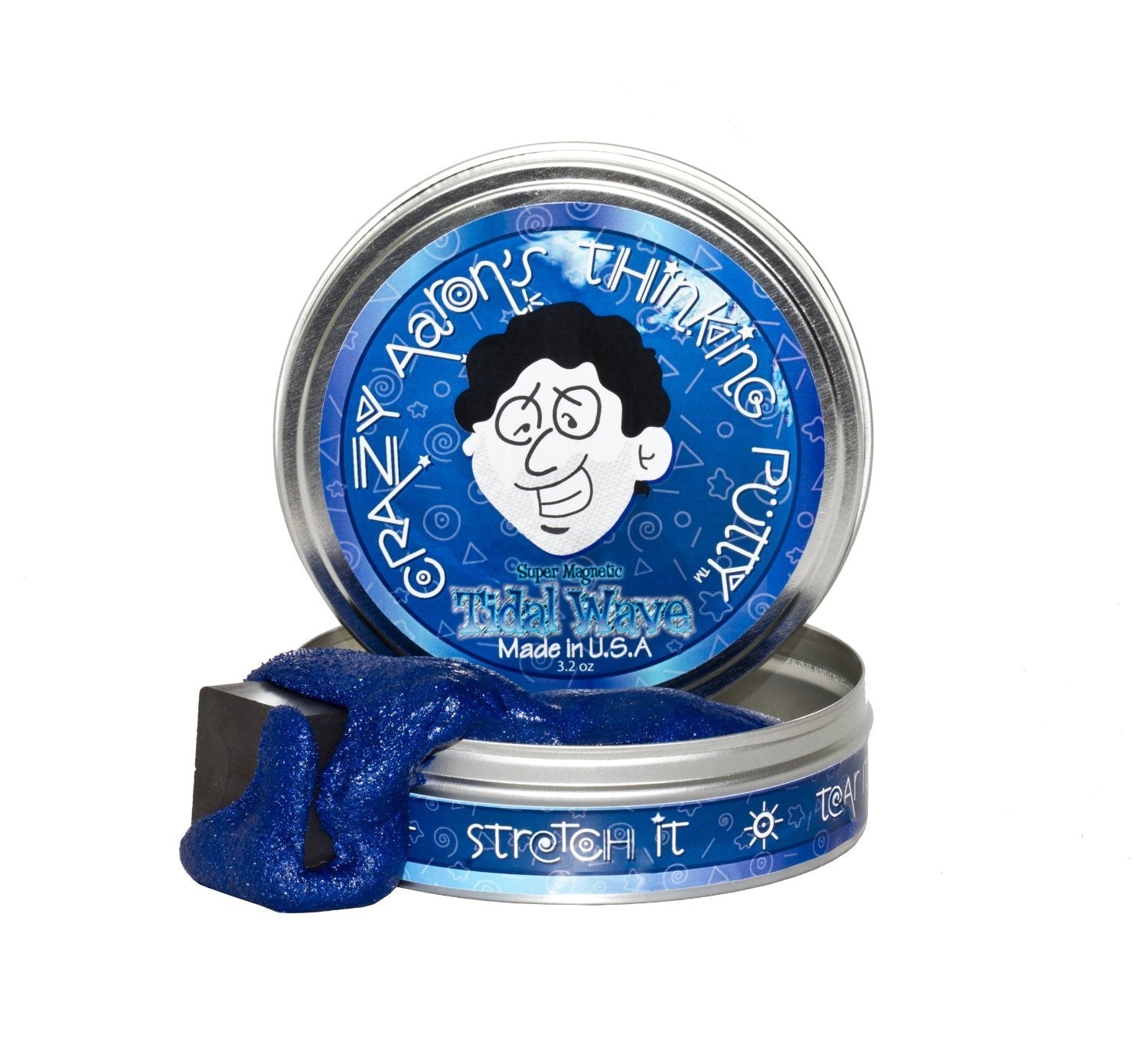 Crazy Aaron's Thinking Putty, 3.2 Ounce, Super Magnetic Tidal Wave