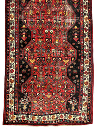 Vintage Persian Hosseinabad Runner Rug - 4’2” x 10’5” - Handwoven Wool, Circa 1950s