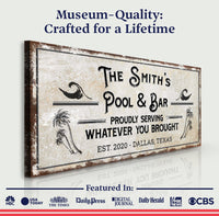 Personalized Rustic Pool Sign