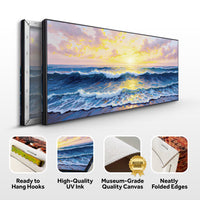 Golden Horizon Impasto Wall Art