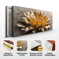 Golden Dandelion Minimalist Abstract Wall Art VII