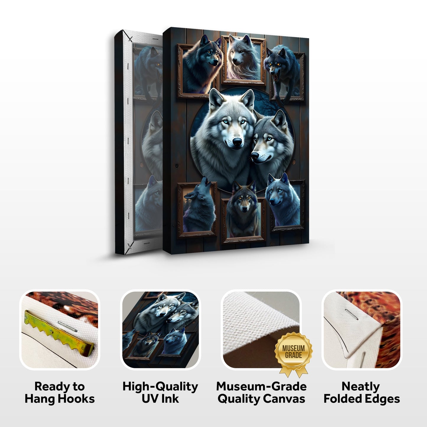 3D Wolf Collage Wall Art II